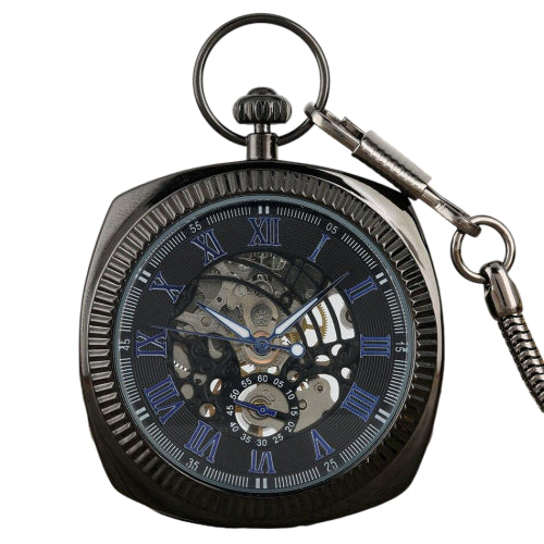 Reloj de bolsillo mecánico cuadrado esqueleto