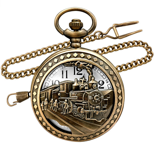 Reloj de bolsillo | Tren de vapor antiguo